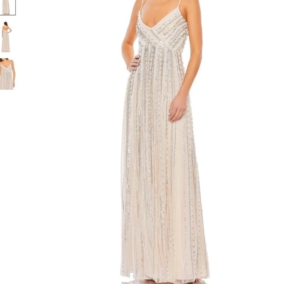 MAC DUGGAL Beach Wedding Formal Prom Romantic Flowy Long Gown • size 8 NWT - Picture 1 of 3
